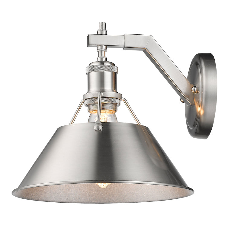 Orwell Pewter 10'' Transitional Sconce with Navy Shade