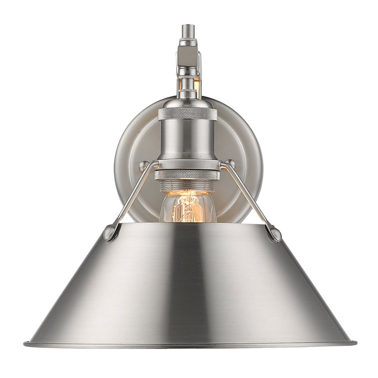 Orwell Pewter 10'' Transitional Sconce with Navy Shade