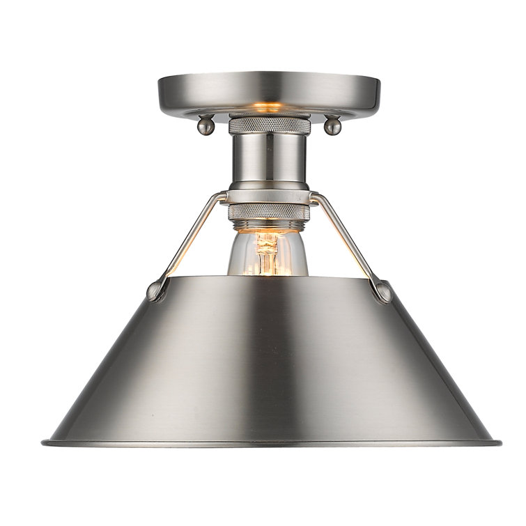 Mini Navy Blue and Pewter Indoor Flush Mount Light