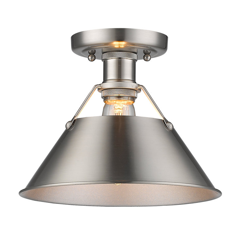 Mini Navy Blue and Pewter Indoor Flush Mount Light