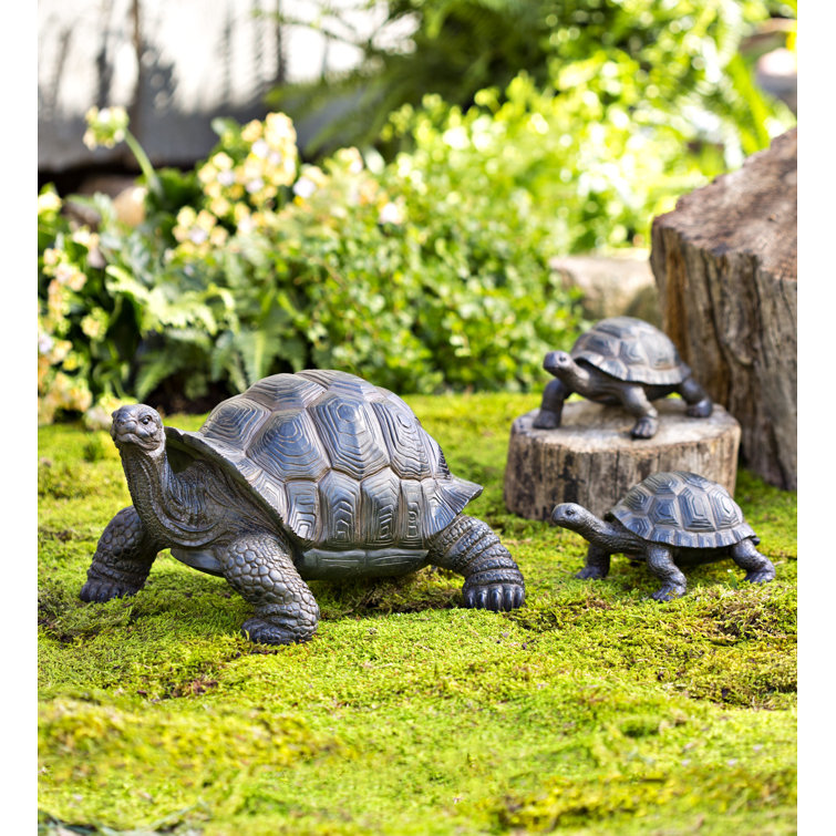 Weather-Resistant Resin Tortoise Family Garden Statues
