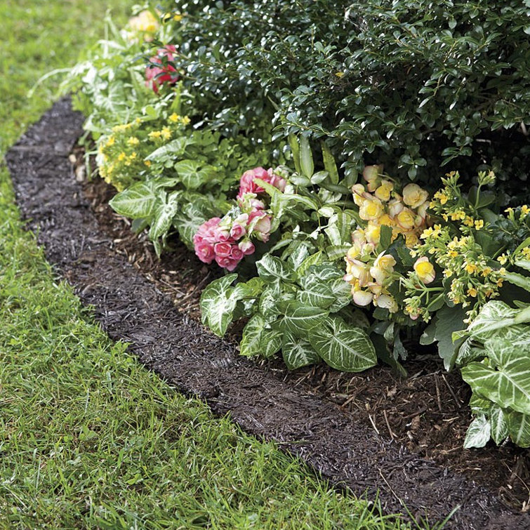 120" Black Recycled Rubber Garden Border Edging