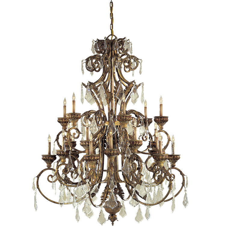 Padova 24-Light Tiered Chandelier with Clear Crystals