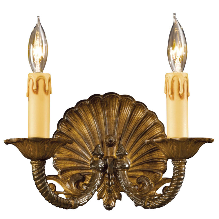 Antique Bronze Patina Dual Candle Wall Sconce