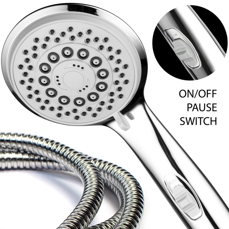 Chrome Handheld Shower Head with 7 Spray Settings