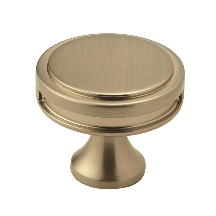 Golden Champagne Round Steel Cabinet Knob with Mounting Hardware