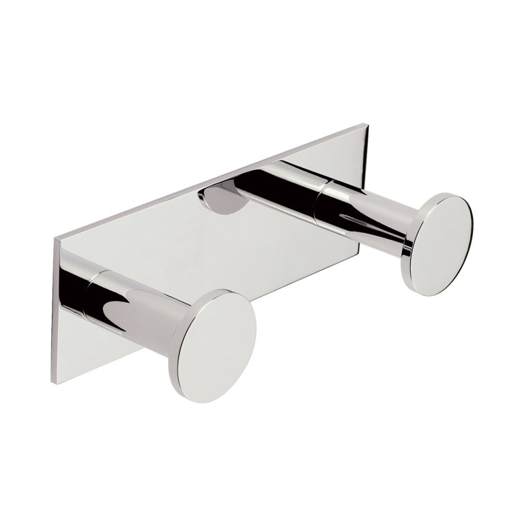 Polished Chrome Modern Double Robe Hook