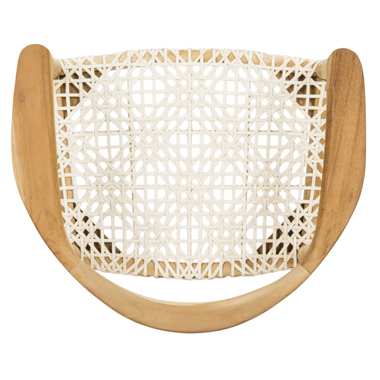 Transitional Light Oak Leather-Woven 25" Arm Chair