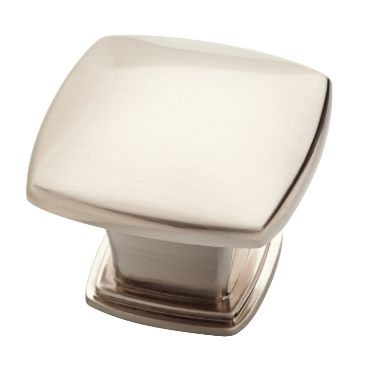 Soft Square Brushed Satin Nickel Cabinet Knob with Mounting Hardware