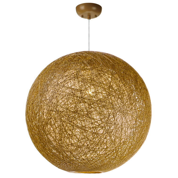 Natural Hemp String Globe Pendant Light