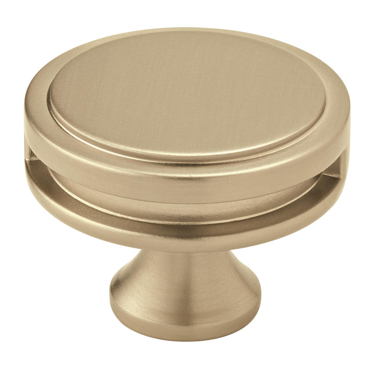 Golden Champagne Round Steel Cabinet Knob with Mounting Hardware