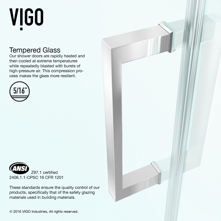 Soho 24-25" Chrome Frameless Hinged Shower Door with Clear Glass