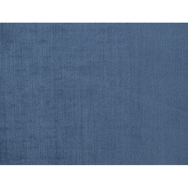 Marine Blue Velvet Square-Arm Accent Chair with Silver Nailhead Trim