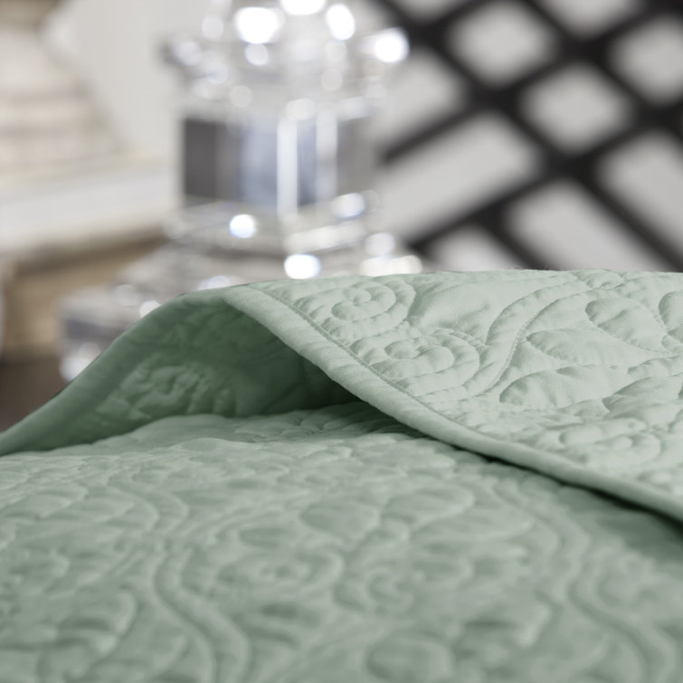 Seafoam King Reversible Microfiber Bedspread Set