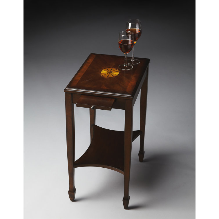 Plantation Cherry Rectangular Side Table with Storage Drawer
