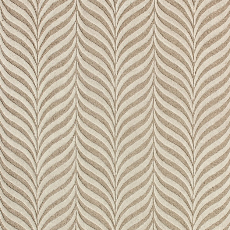 Hand-tufted Beige Wool 5' Square Reversible Area Rug