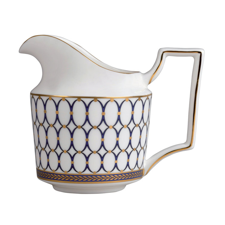 Elegant Renaissance Gold and Deep Blue Bone China Creamer
