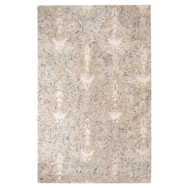 Gray Hand-Tufted Wool and Viscose Rectangular Area Rug