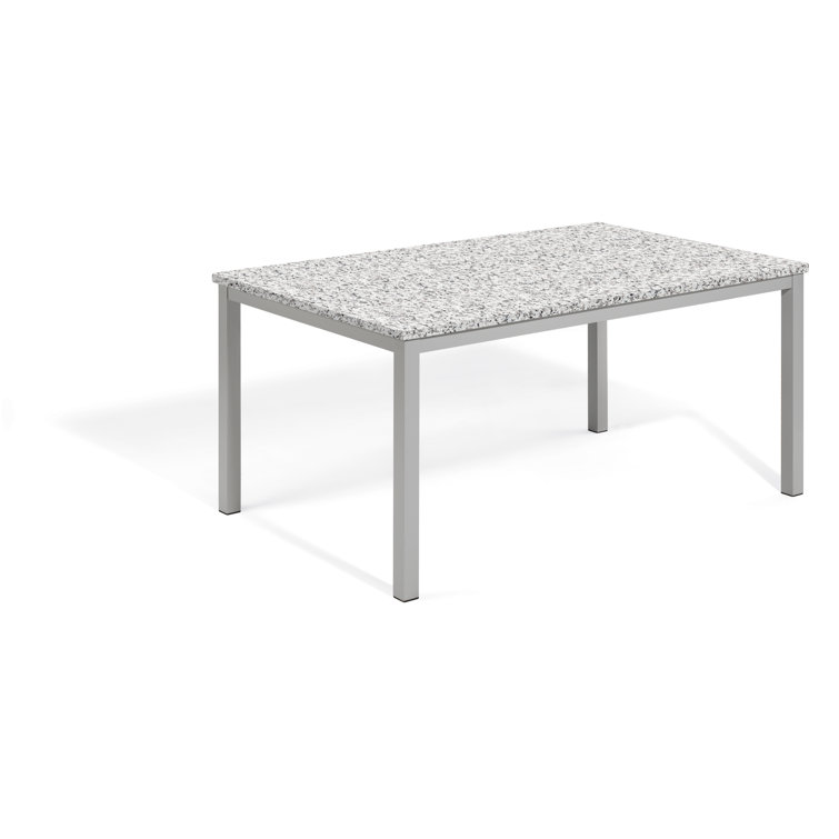 68" Natural Tekwood and Flint Aluminum Outdoor Dining Table
