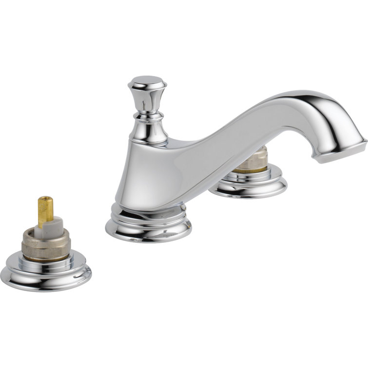 Cassidy Chrome Widespread Bathroom Faucet with Brass Drain Assembly