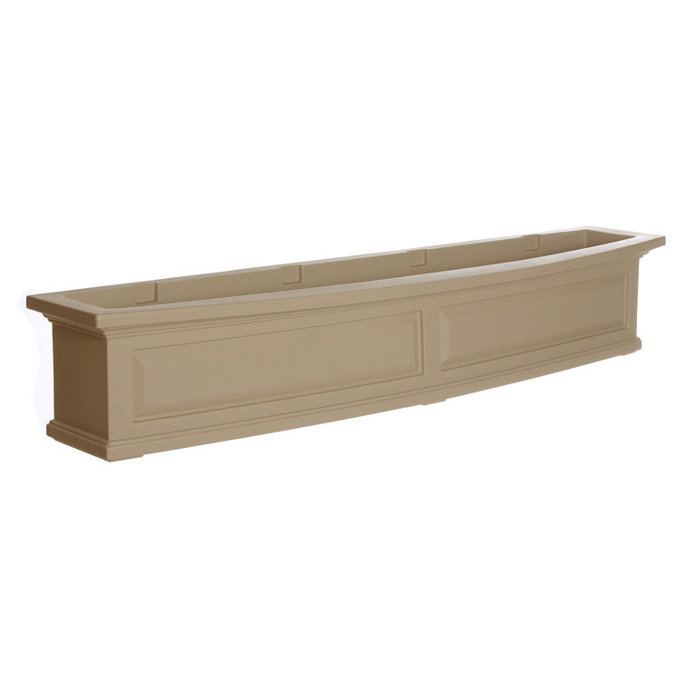 Nantucket Black Polyethylene Outdoor Window Box with Water Reservoir