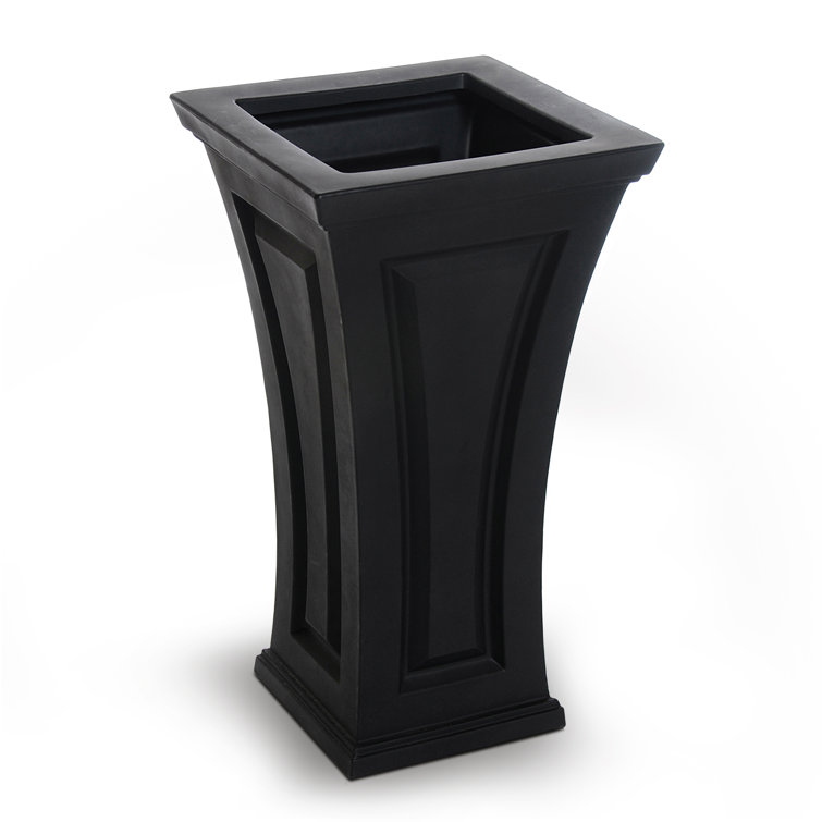 Cambridge Tall Black Polyethylene Outdoor Planter