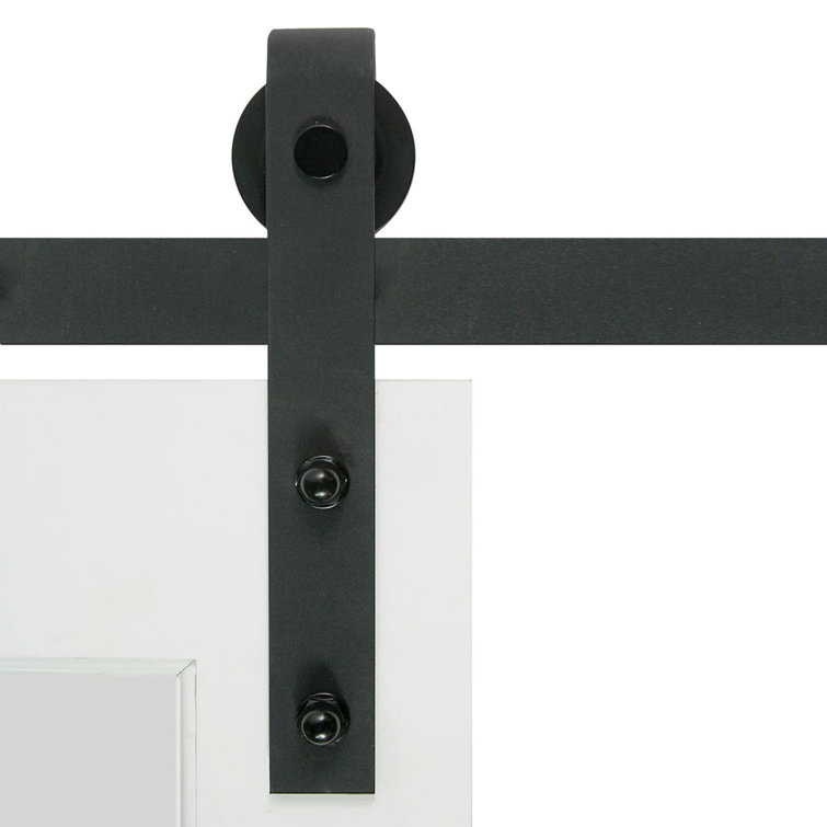 Matte Black Steel Barn Door Hardware Kit with 78-Inch Track