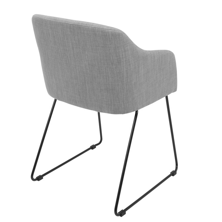 Parsons Light Grey Woven Fabric Arm Chair Set