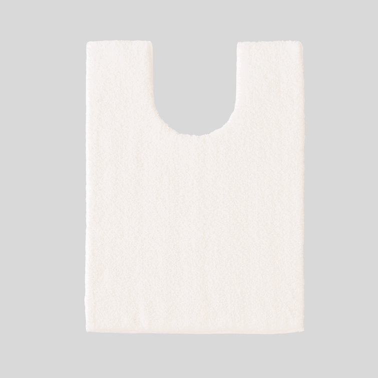 Ivory Microfiber Non-Slip Bath Rug with Quick-Dry Technology