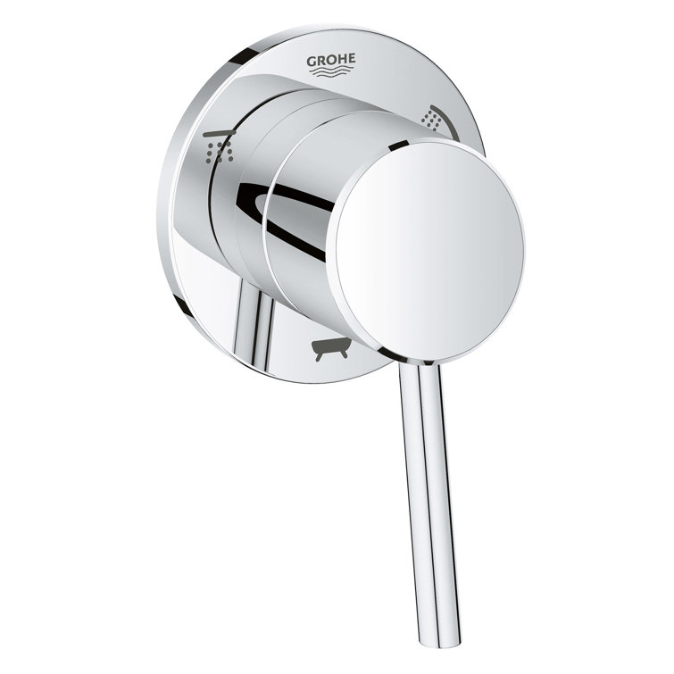 Modern Brushed Nickel Wall-Mounted Shower Trim with 3-Way Diverter
