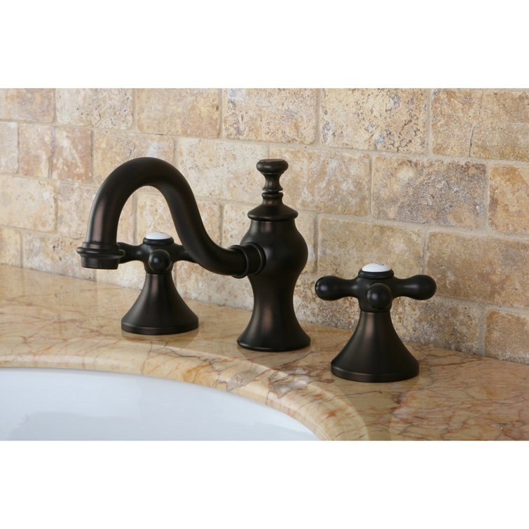 Elegant Polished Brass 8" Widespread Bathroom Faucet with Cross Handles