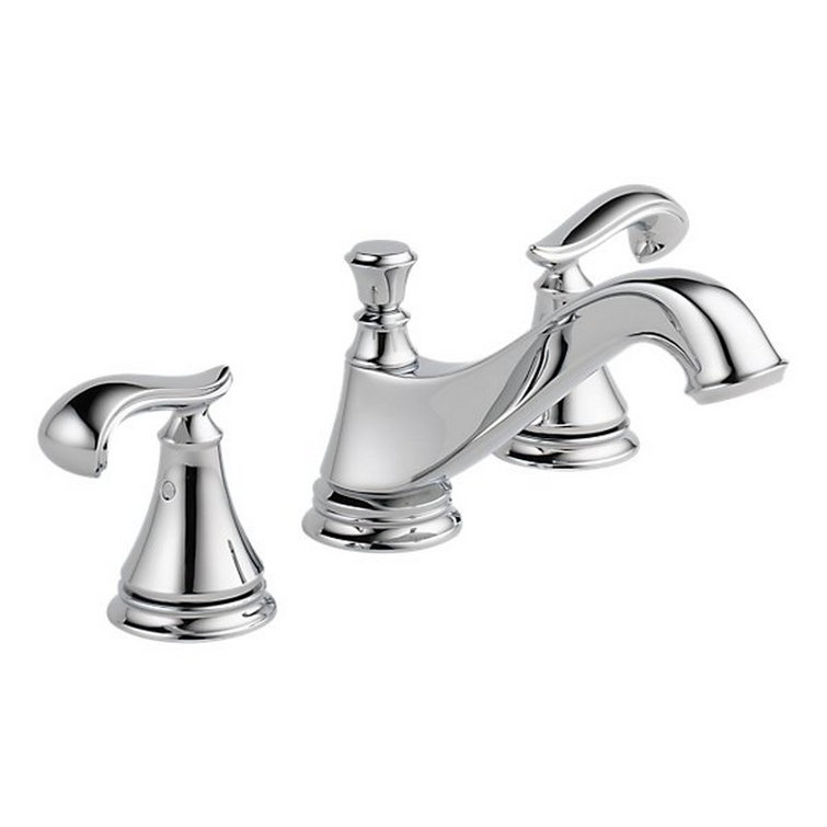 Cassidy Chrome Widespread Bathroom Faucet with Brass Drain Assembly