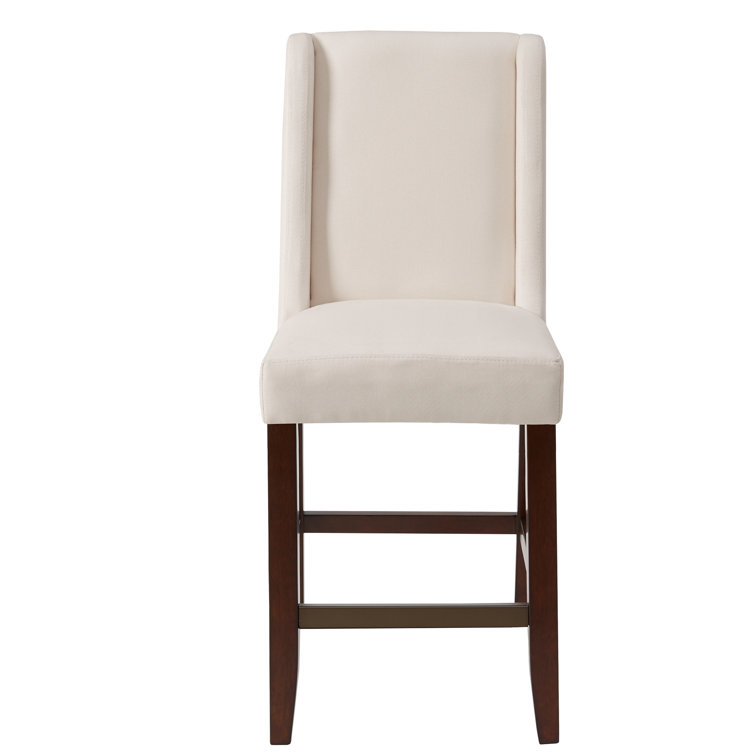 Taye Wing Classic Cream Counter Stool with Espresso Wood Finish