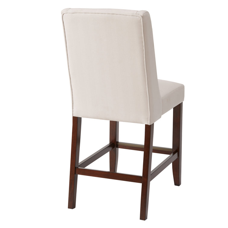 Taye Wing Classic Cream Counter Stool with Espresso Wood Finish