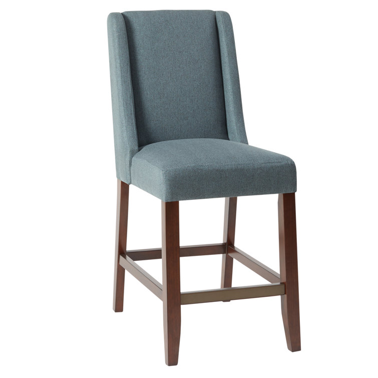 Brody Blue Upholstered Wood Frame Counter Stool