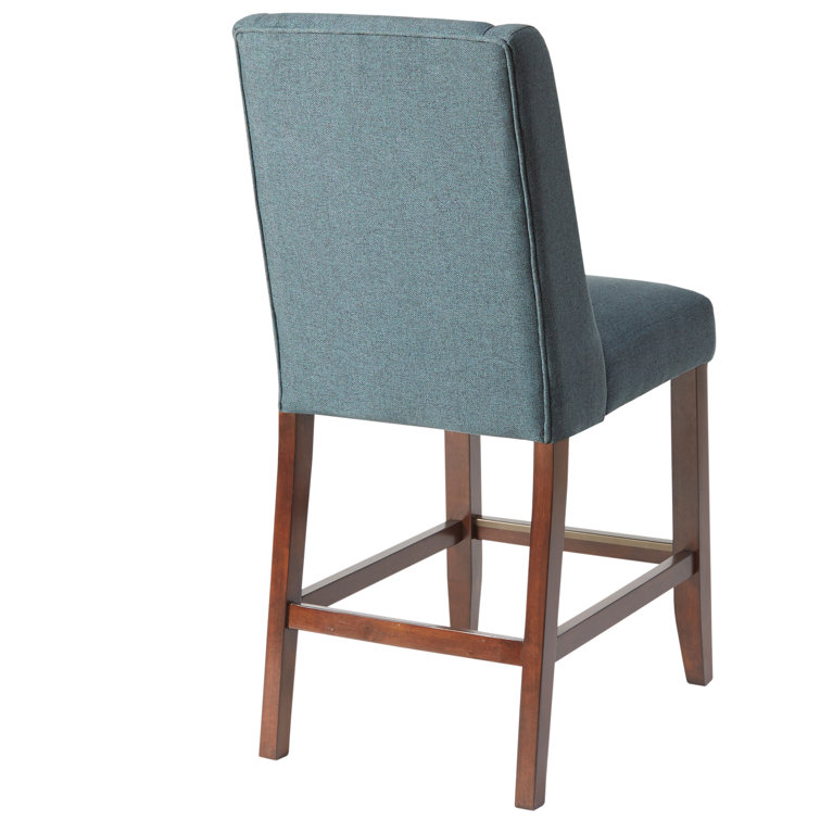 Brody Blue Upholstered Wood Frame Counter Stool
