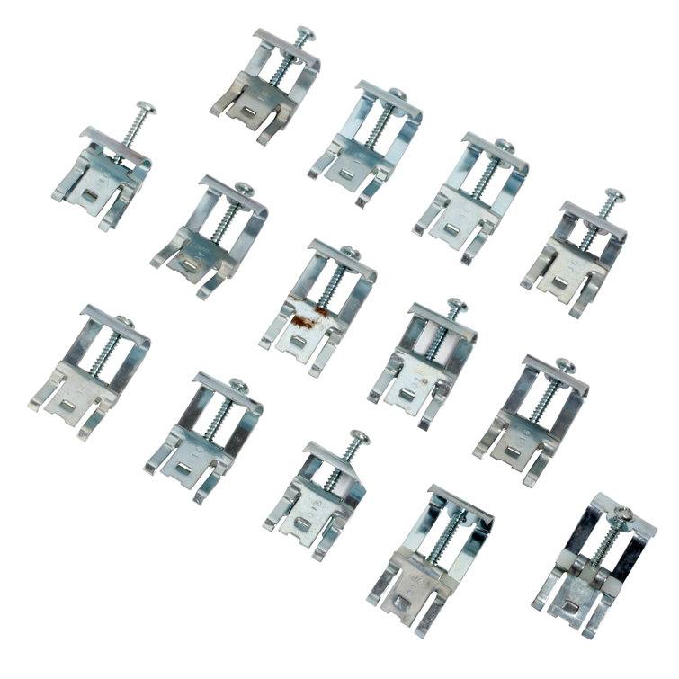 Chrome Finish Stainless Steel Universal Sink Mounting Clip Kit - 14 Clips