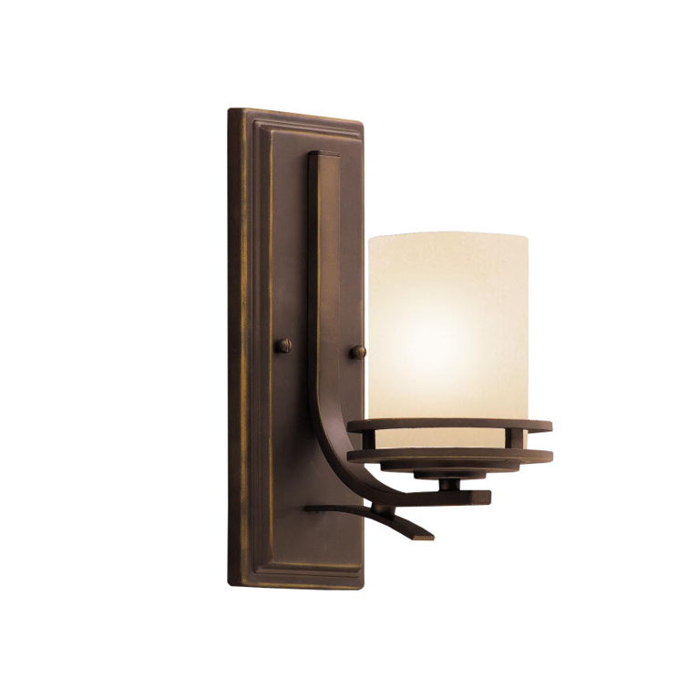 Hendrik Bronze 12" Wall Sconce with Cream Shade