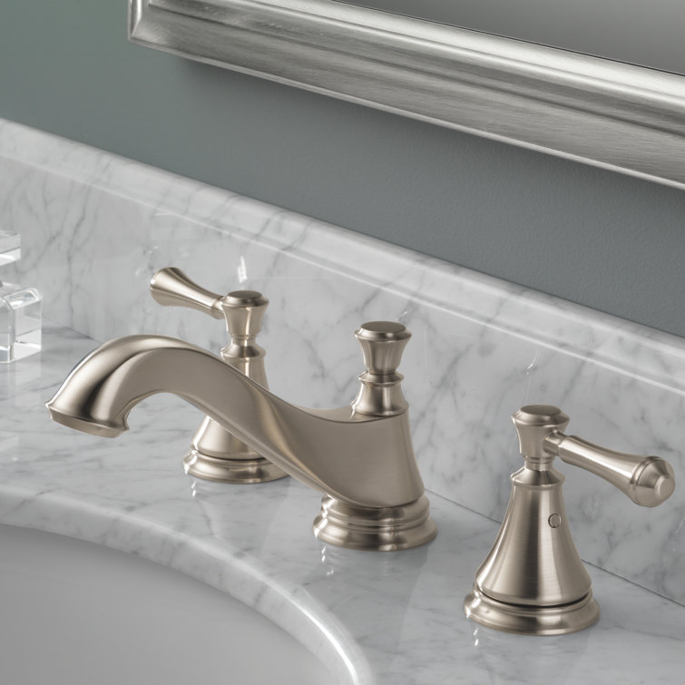 Stainless Steel Widespread Bathroom Faucet with Drain Assembly