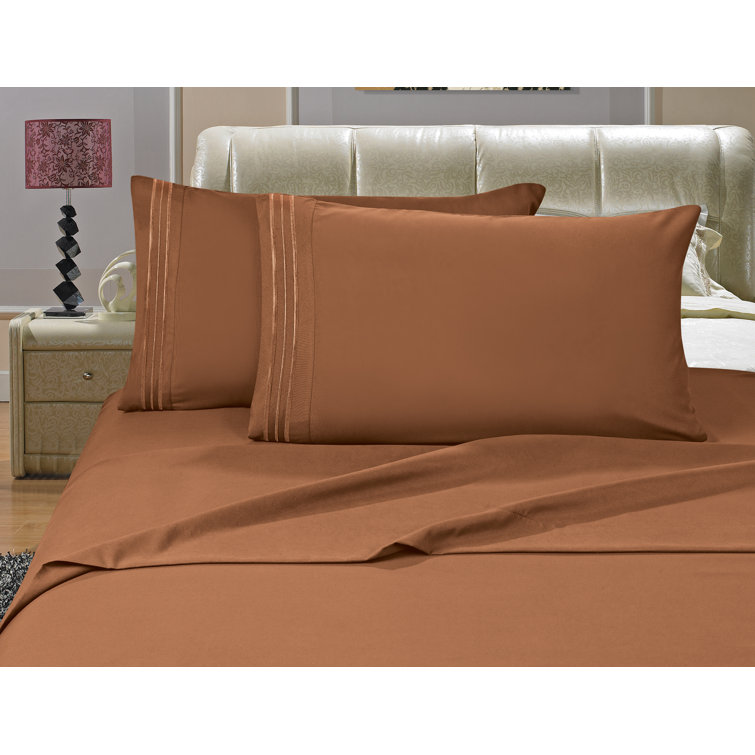 Bronze King Microfiber Percale Bed Sheet Set