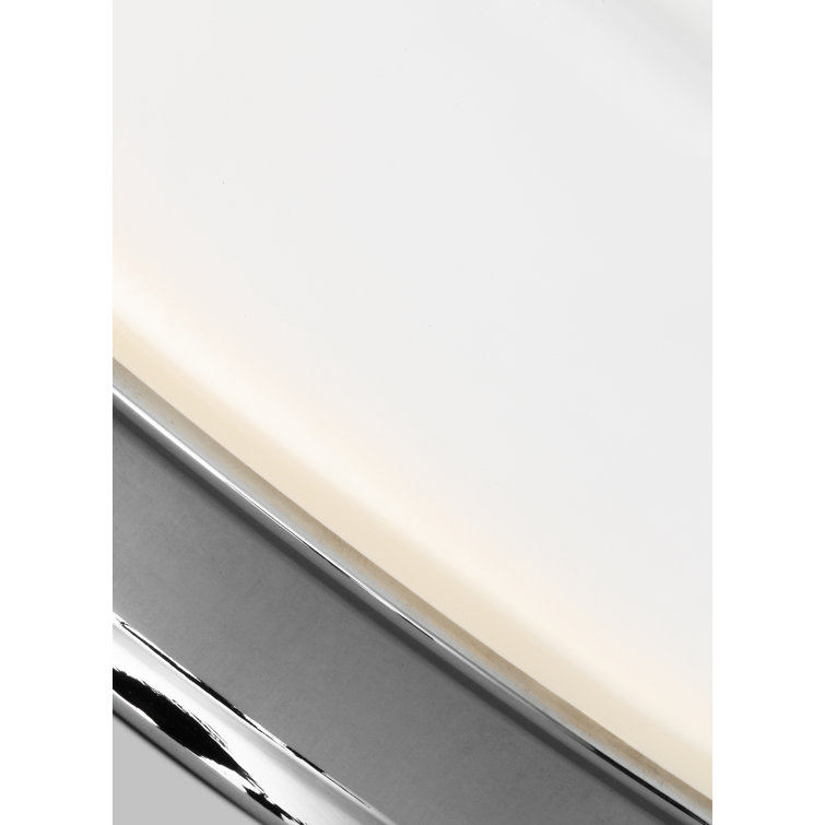 Issen Chrome 2-Light Flush Mount with White Opal Etched Glass