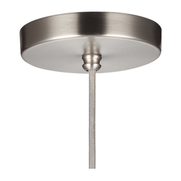 Doyle Satin Nickel Mini-Pendant with Clear Glass Shade