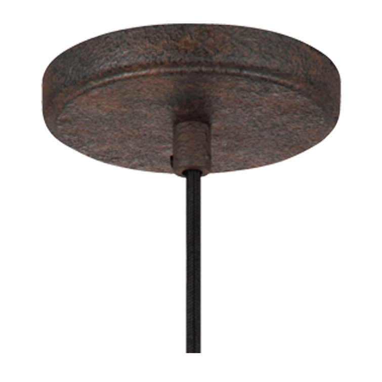 Dark Weathered Iron Mini Pendant with Clear Seeded Glass Shade