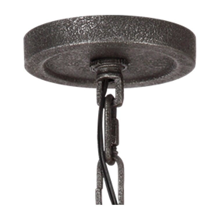 Angelo Distressed Oak & Slate Grey 5-Light Chandelier