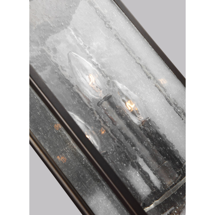 Antique Bronze 22.5" Outdoor Wall Lantern with Clear Seeded Glass