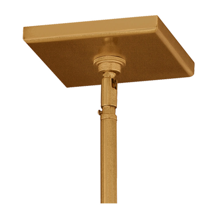 Gilded Satin Brass 4-Light Candelabra Chandelier with Clear Glass