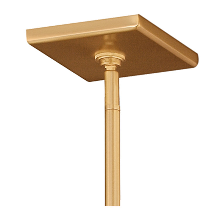 Gilded Satin Brass 4-Light Candelabra Chandelier with Clear Glass