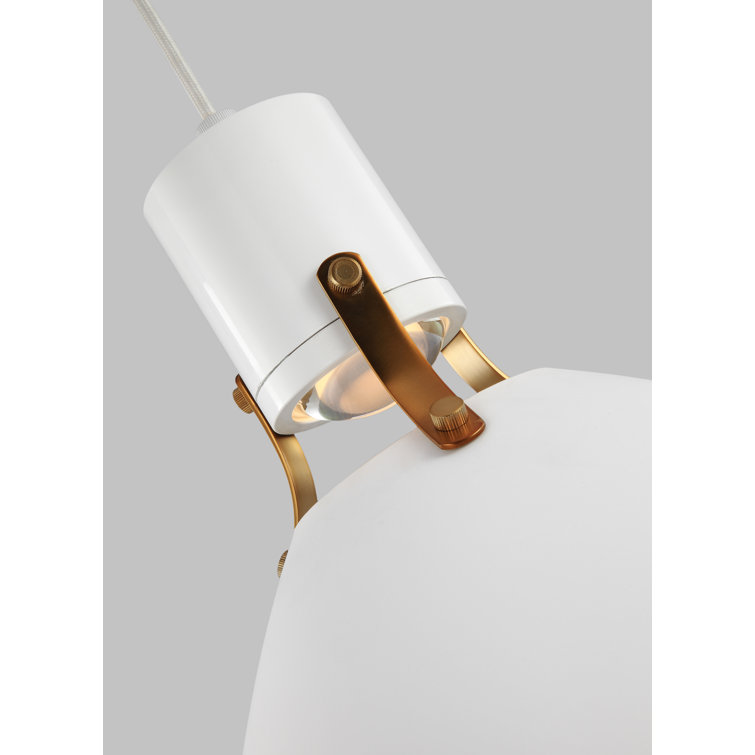 Flat White Steel LED Indoor/Outdoor Pendant Light