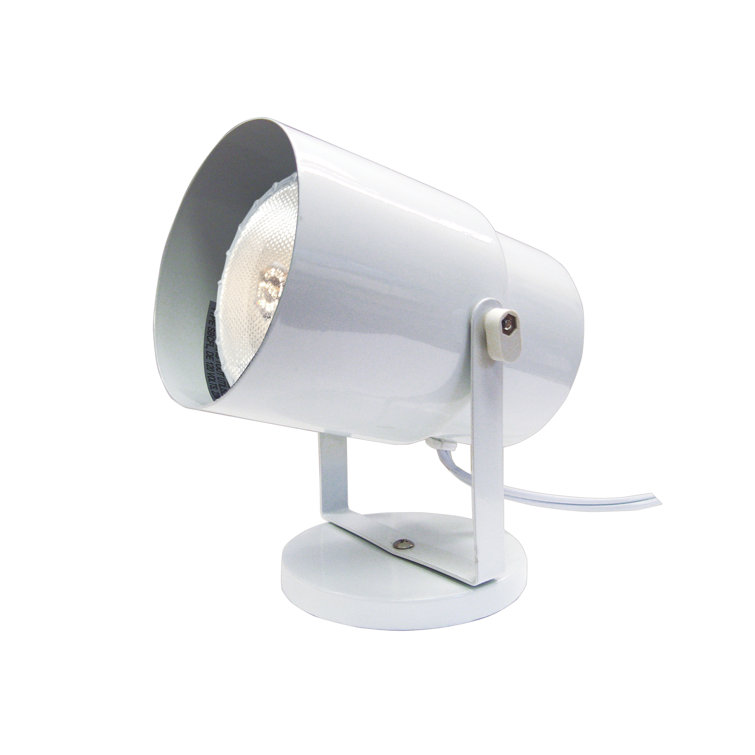 White Adjustable Steel Plug-in Spotlight Lamp
