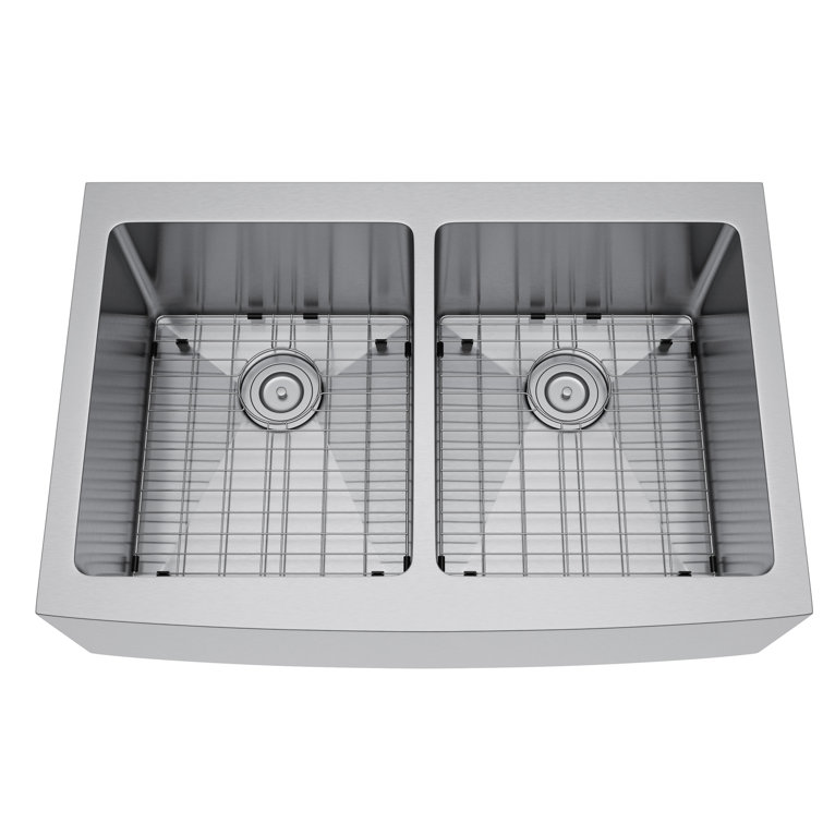 37-Inch Stainless Steel Farmhouse Double Bowl Kitchen Sink